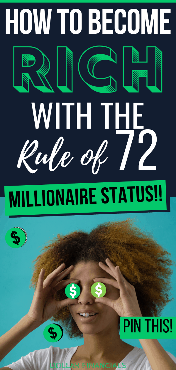 If you want to become rich, this investing money lesson is for you. You too can become rich at any age, whether in your 20s, 30s, 40s, 50s or later. The rule of 72 can help investing newbies strike it rich to become millionaires. #rich #money #howtogetrich #investingforbeginners #millionaire #financialfreedom #makemoney #investing #richmindset
