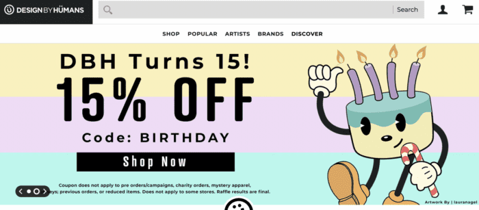 Design by Humans homepage