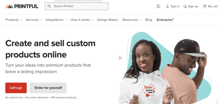 Printful homepage