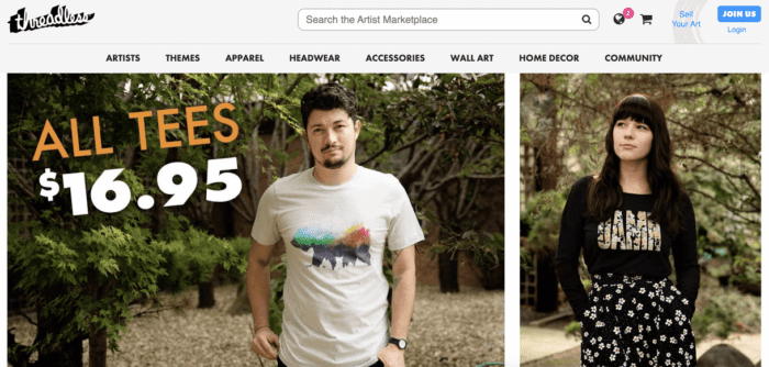 Threadless homepage