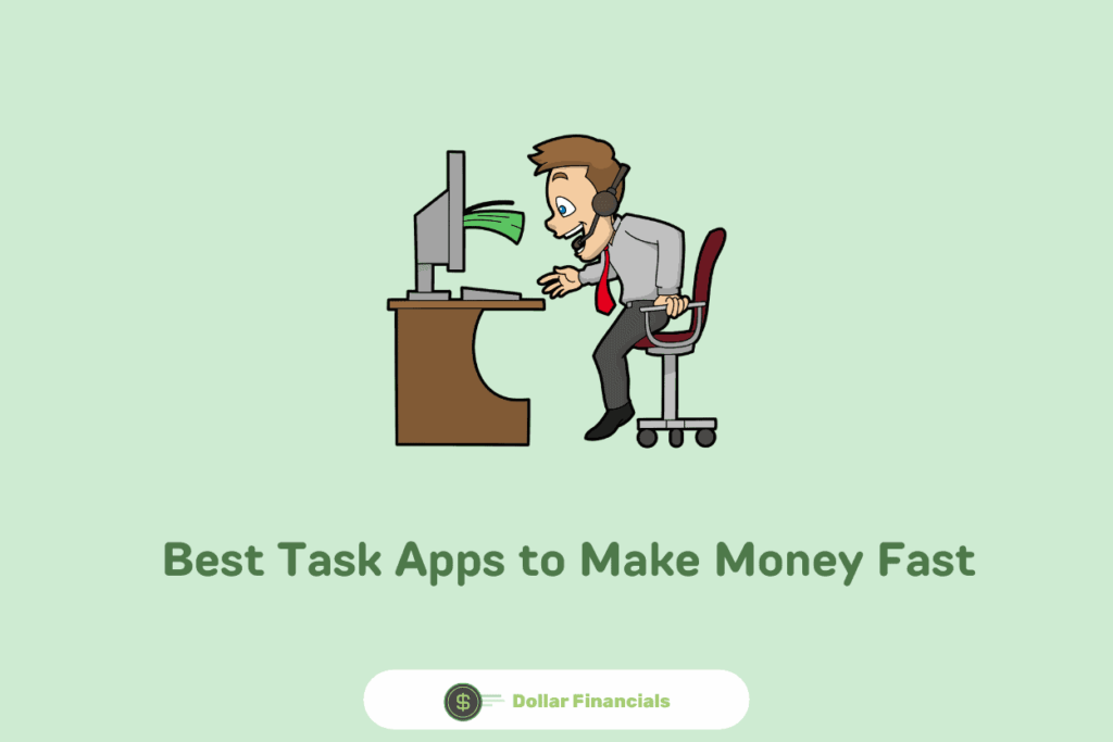 image showing a man working on a task app to make money fast