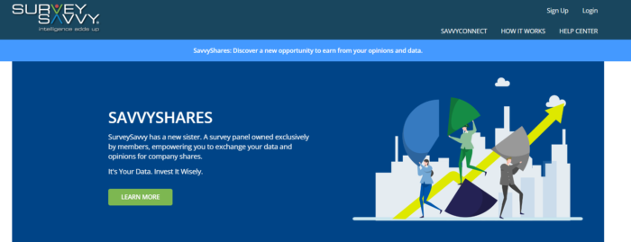 image showing survey savvy website homepage
