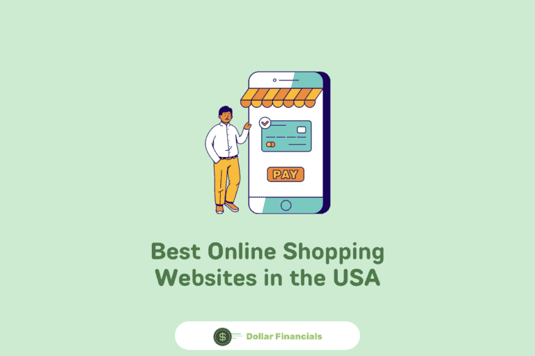 image showing an illustration and texts providing online shopping websites in the USA